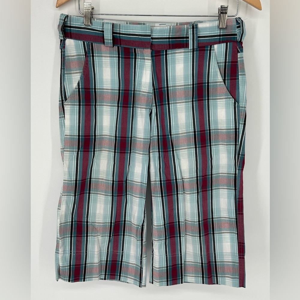 Lija Women’s Purple Blue Plaid Sz 6 Golf Shorts W3